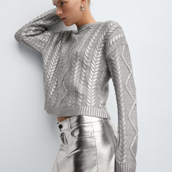 MANGO NWT Foil braided jumper - Picture 1 of 11